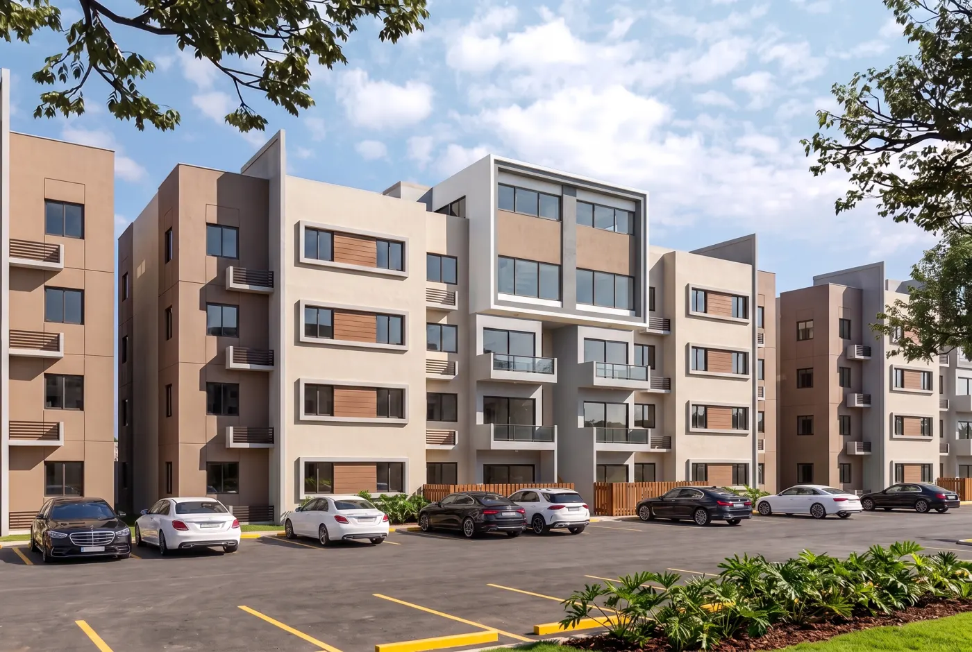 Edificios de Brisas de las Colinas 8 con parqueos al frente